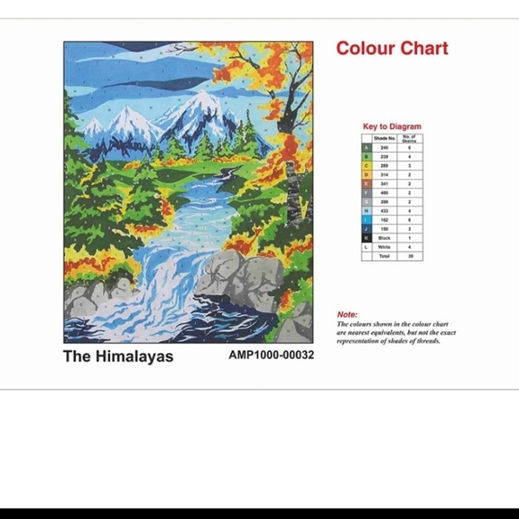 Anchor Stitch Kit The Himalayas Masterpiece Series Needle Includes - Picture 5 of 7